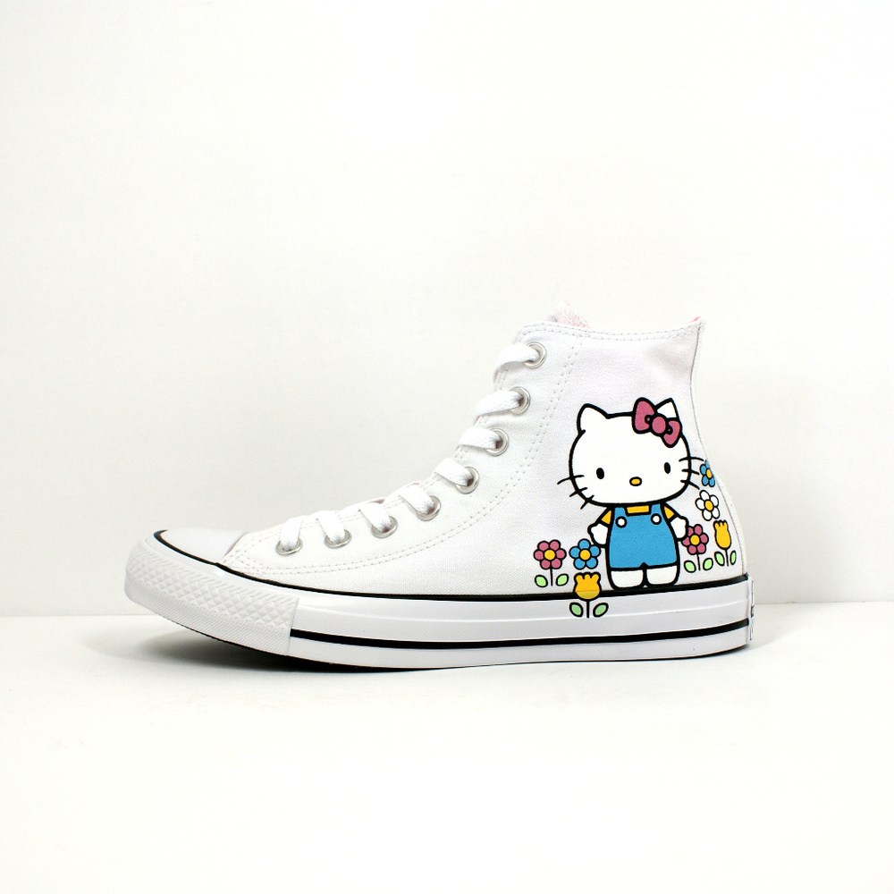 Converse X Hello Kitty High Top Sneakers White NEW